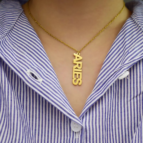 star sign gold necklace