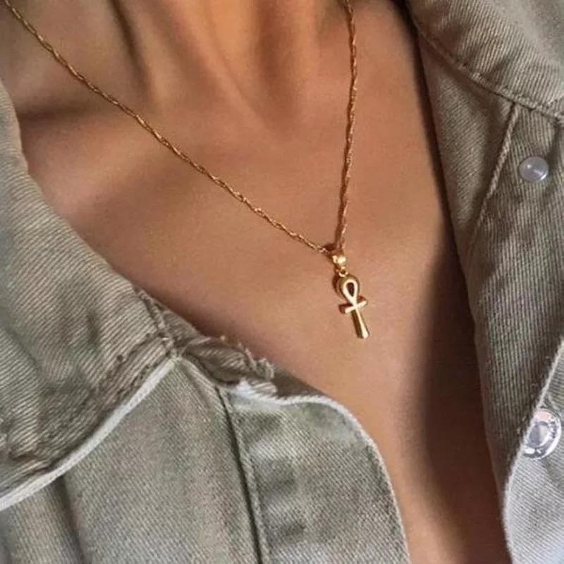 ELXNAY Ankh Cross Necklace