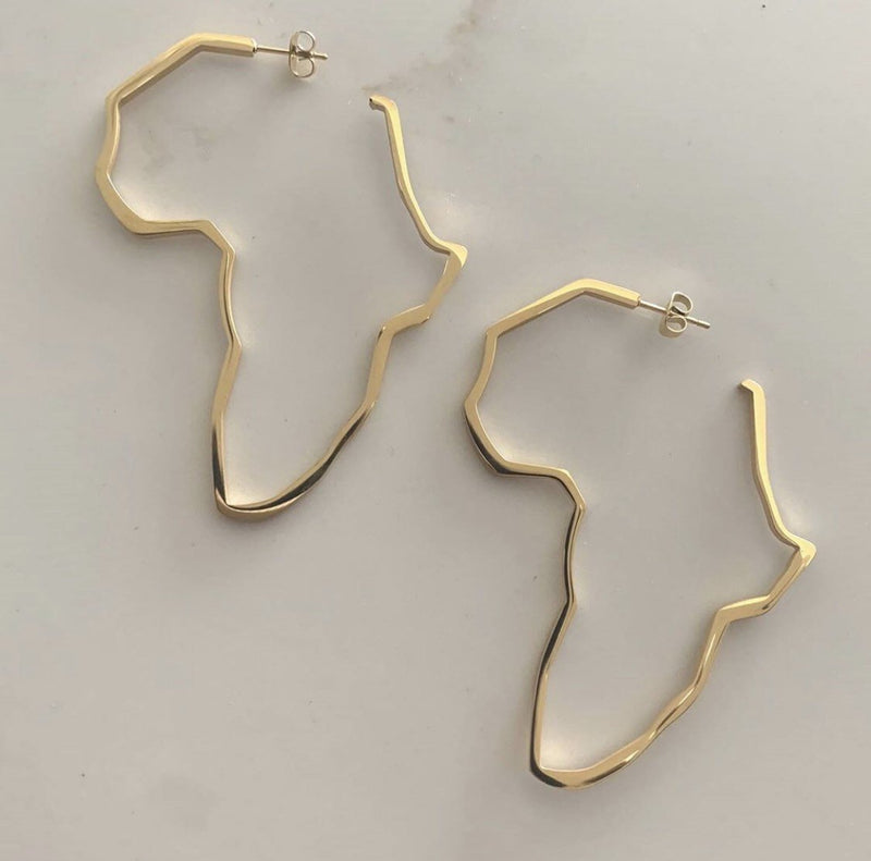 ELXNAY Earrings Africa Outline Earring