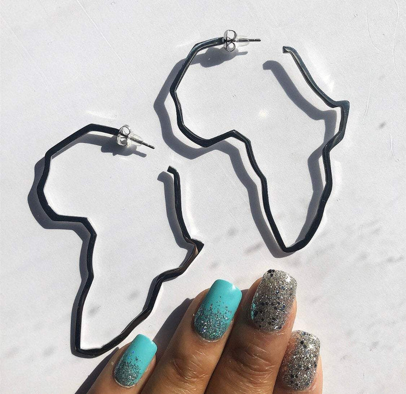 ELXNAY Earrings Silver Africa Hoop Earrings