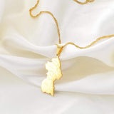 ELXNAY Guyana map necklace, Guyanese gift, gold necklace