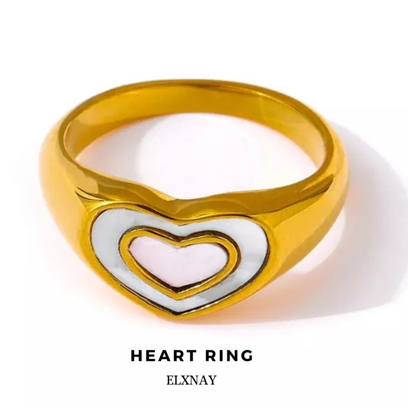 ELXNAY Heart ring