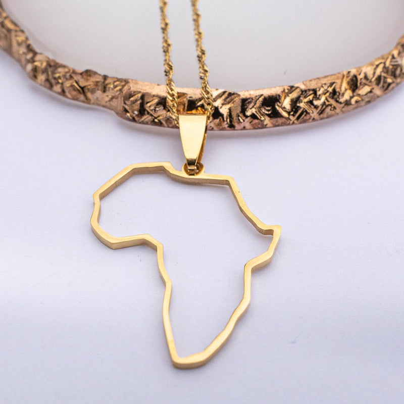 ELXNAY Necklace Africa outline necklace