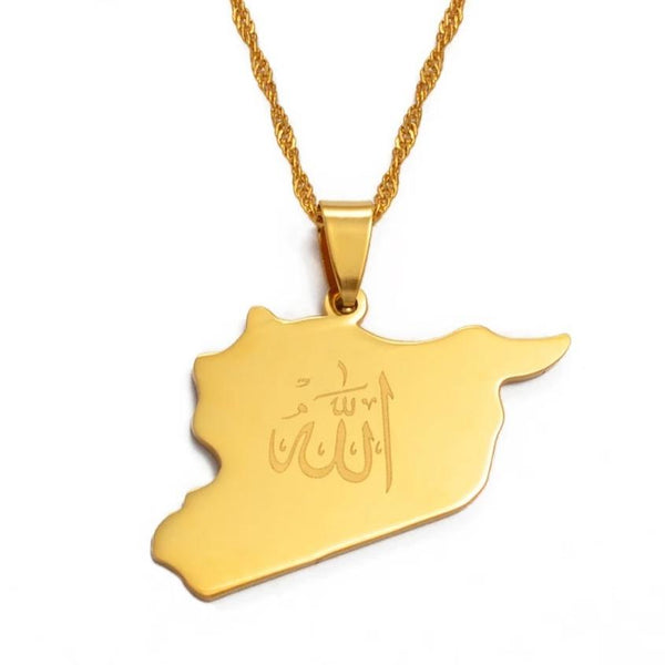 ELXNAY Necklace 'Allah' Engraved Syria Necklace