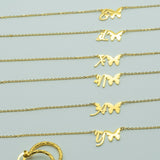 ELXNAY Necklace Flutterby Buttterfly initial Necklace