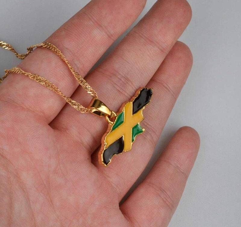 ELXNAY Necklace Jamaica Flag Necklace
