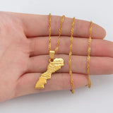 ELXNAY Necklace Morocco map necklace