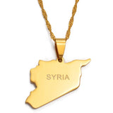 ELXNAY Necklace Syria Map Necklace