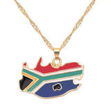 ELXNAY waterway chain 45cm South Africa Flag Necklace