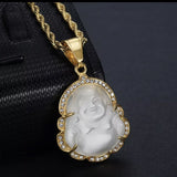 ELXNAY White Buddha necklace